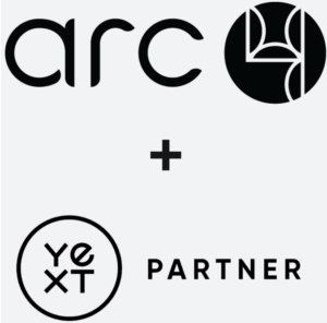Arc4, a top Yext implementation partner, logo combined with Yext logo.