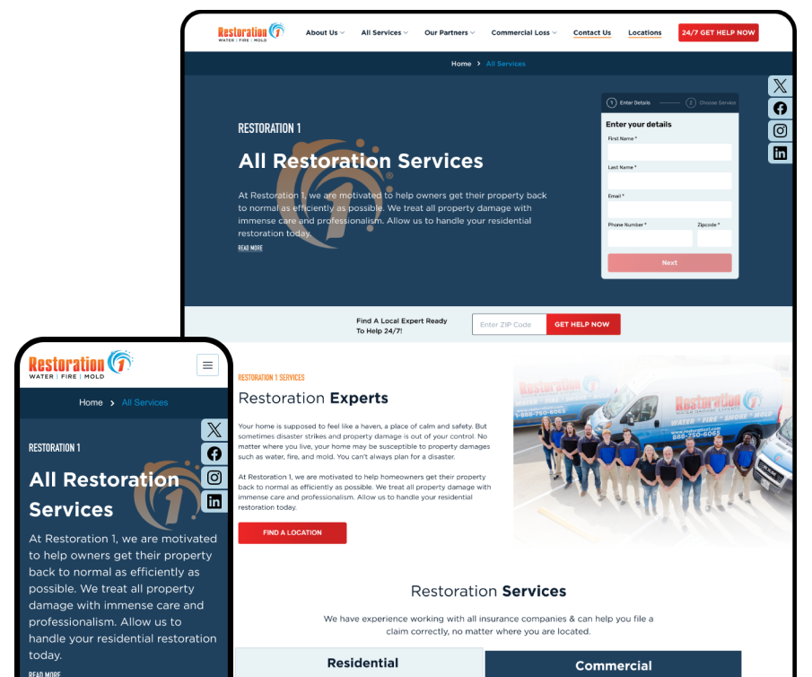 Restoration 1 Website Case Study 